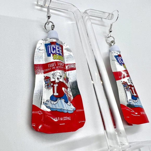 Icee Earrings - Frozen Slushy Earrings - Fruit Punch Mini Brands Earrings - Picture 3 of 7